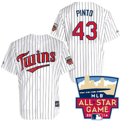 Josmil Pinto #43 Youth Baseball Jersey-Minnesota Twins Authentic 2014 ALL Star Home White Cool Base MLB Jersey